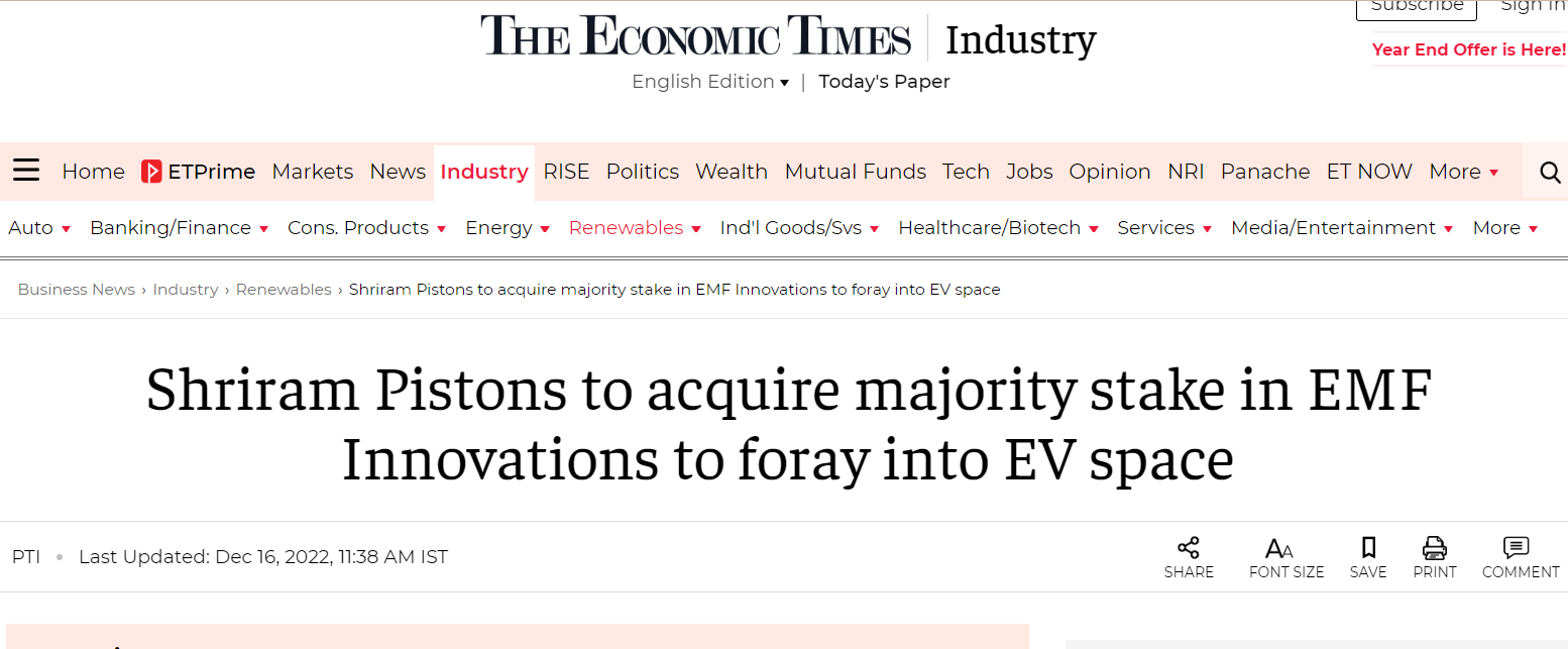 Press Coverage Shriram Pistons